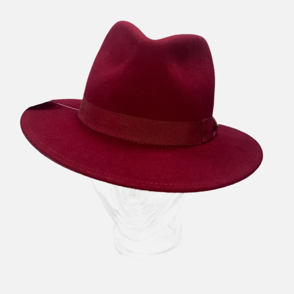 San Diego Hat Co Crimson Red Wool Fedora